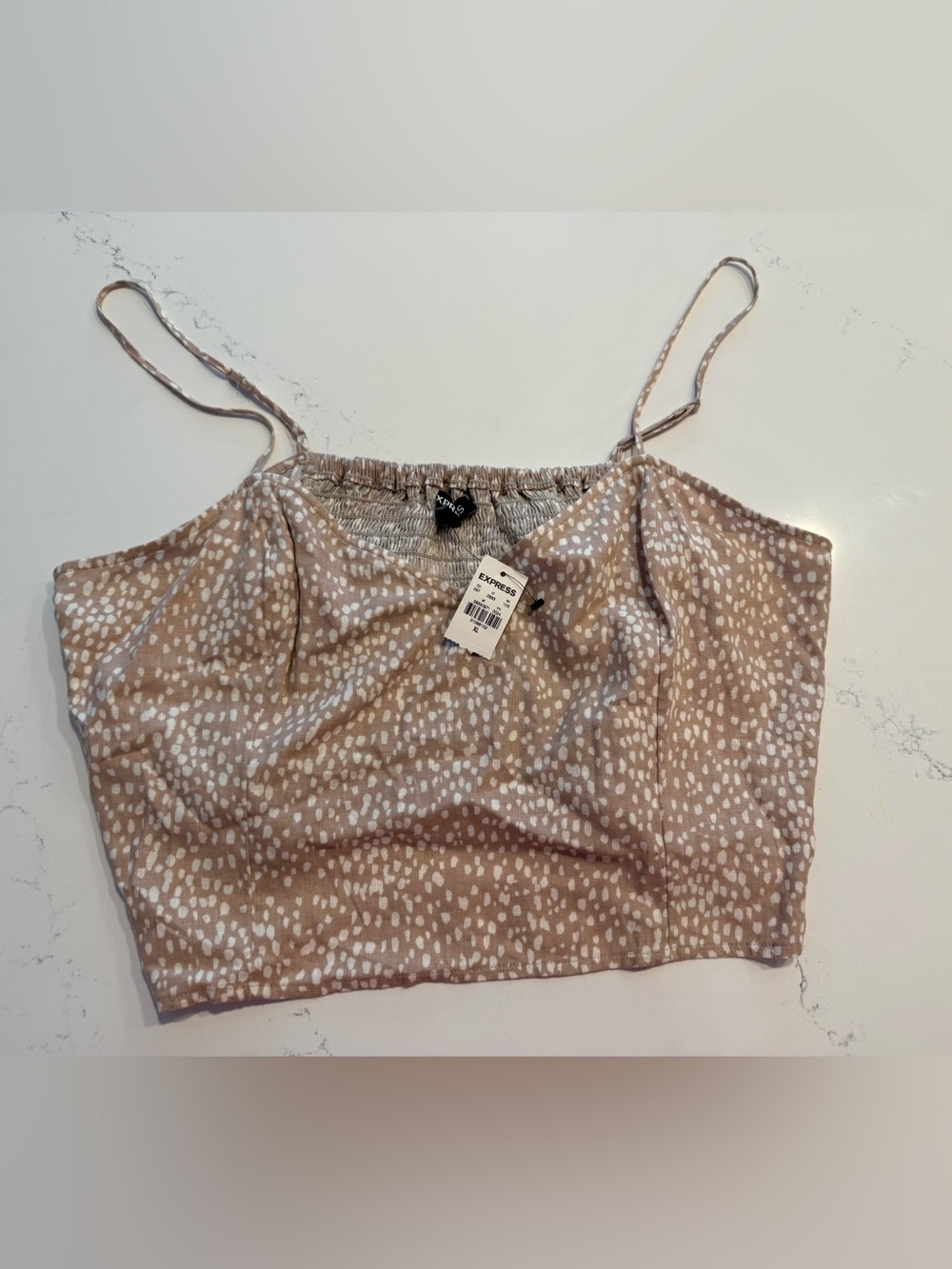 Express Beige Spot Print Cami Top